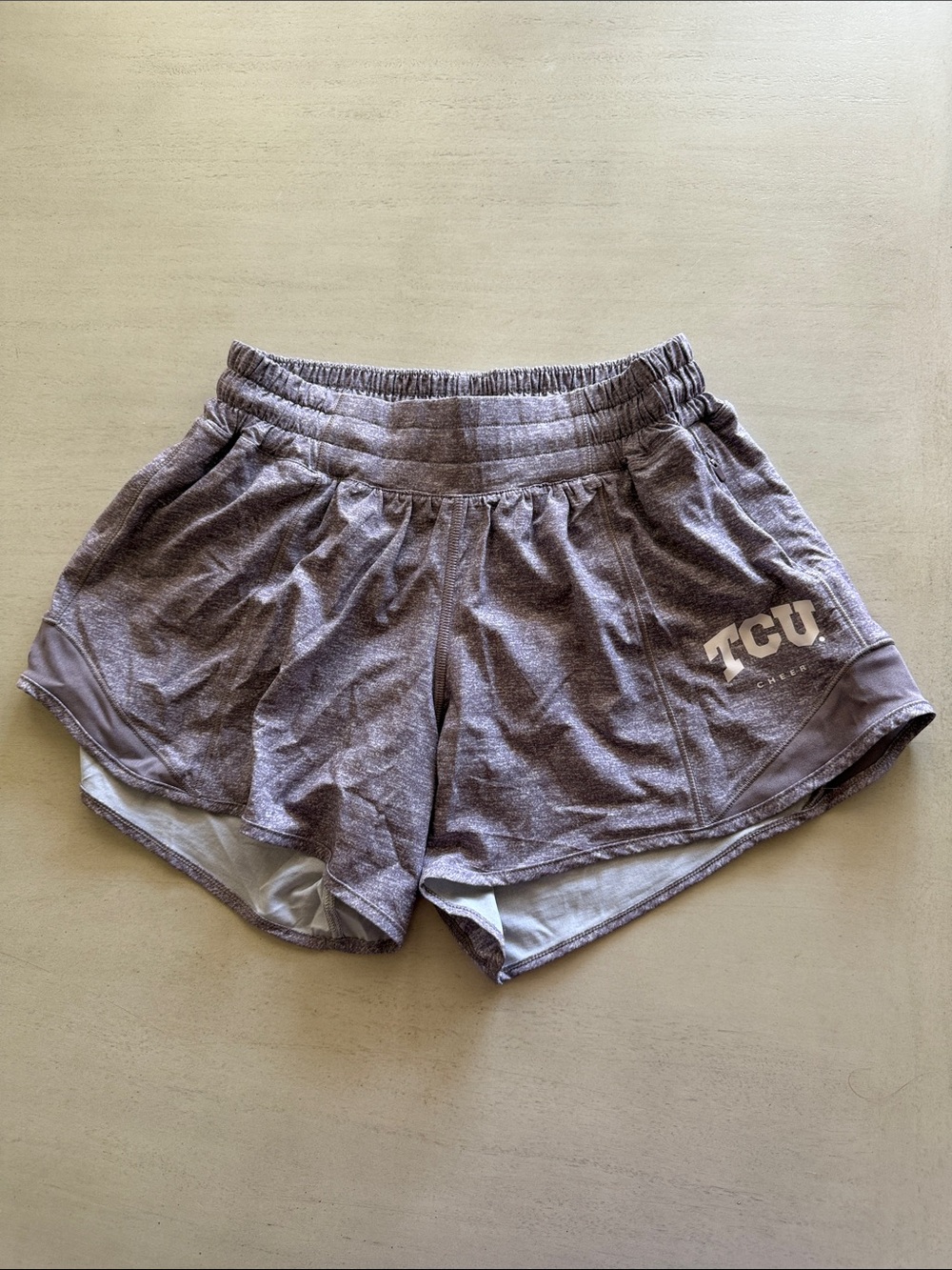 lululemon athletica Heather Mauve Athletic Shorts with TCU Logo